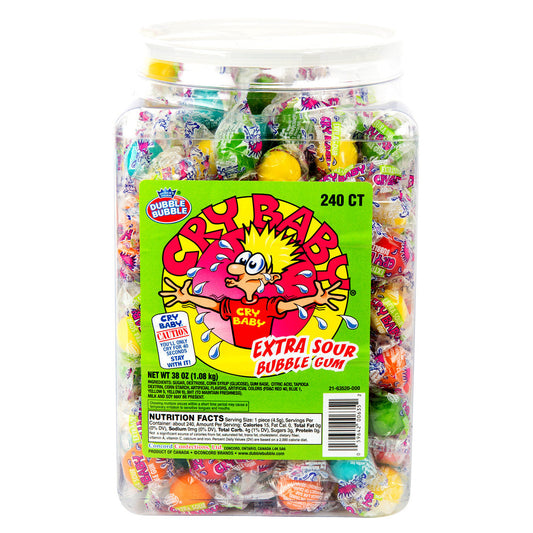 Cry Baby Bubble Gum Extra Sour (Box of 240)