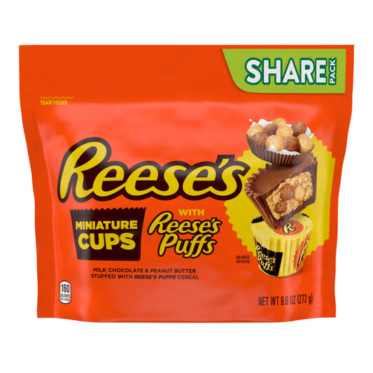 Reese's Miniatur-Erdnussbutterbecher mit Reese's Puffs Share Pack (8 x 272 g)