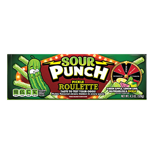 Sour Punch Straws Pickle Roulette (12 x 128 g)